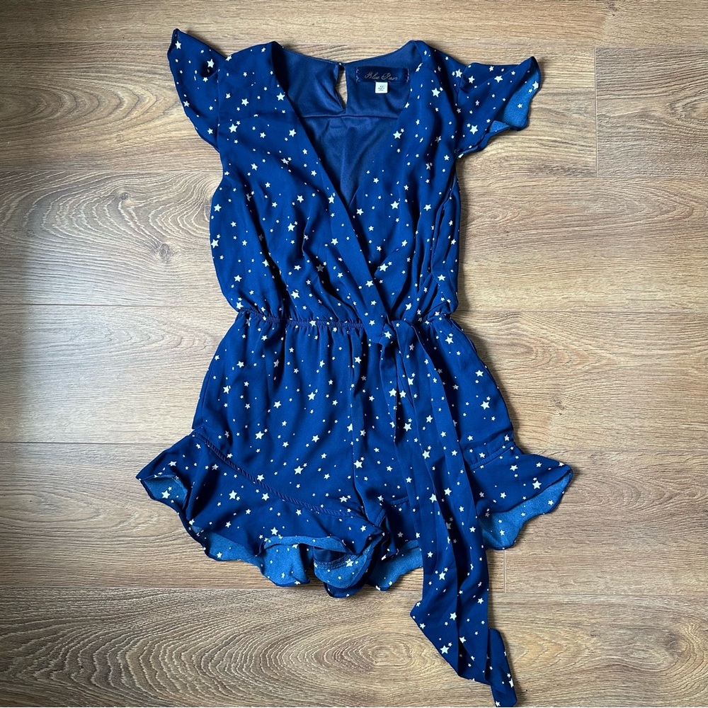 Star Print Navy Romper Size XS